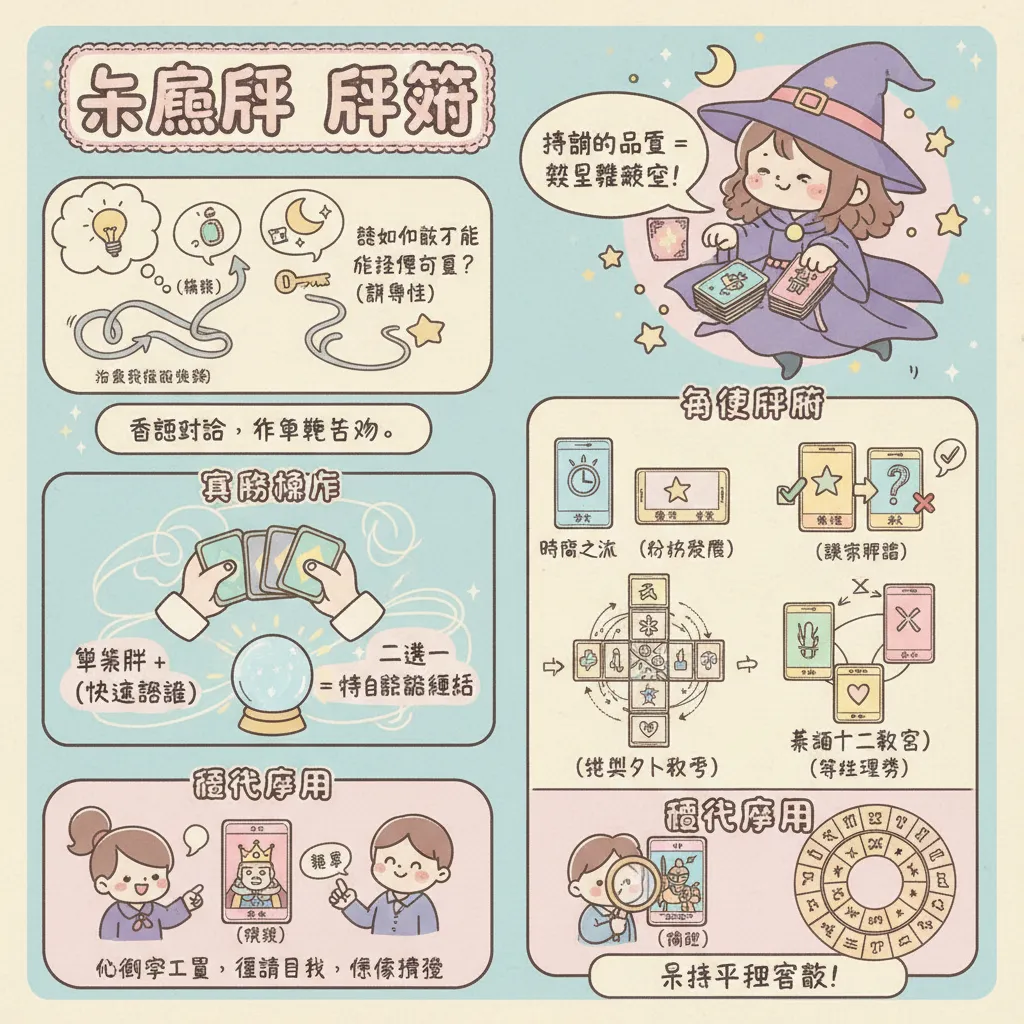 占卜實務：提問技巧、牌陣運用與心理輔助功能